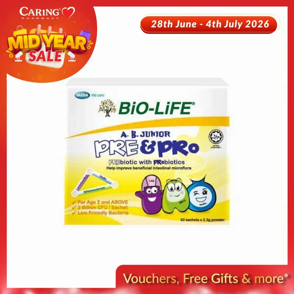 BIO-LIFE Kids Prebiotic and Probiotic Powder in Sachets for digestive health support