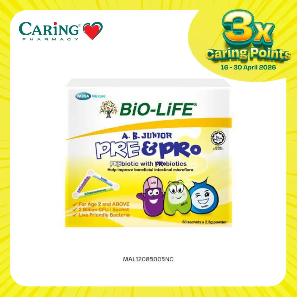 BIO-LIFE Kids Prebiotic and Probiotic Powder in Sachets for digestive health support