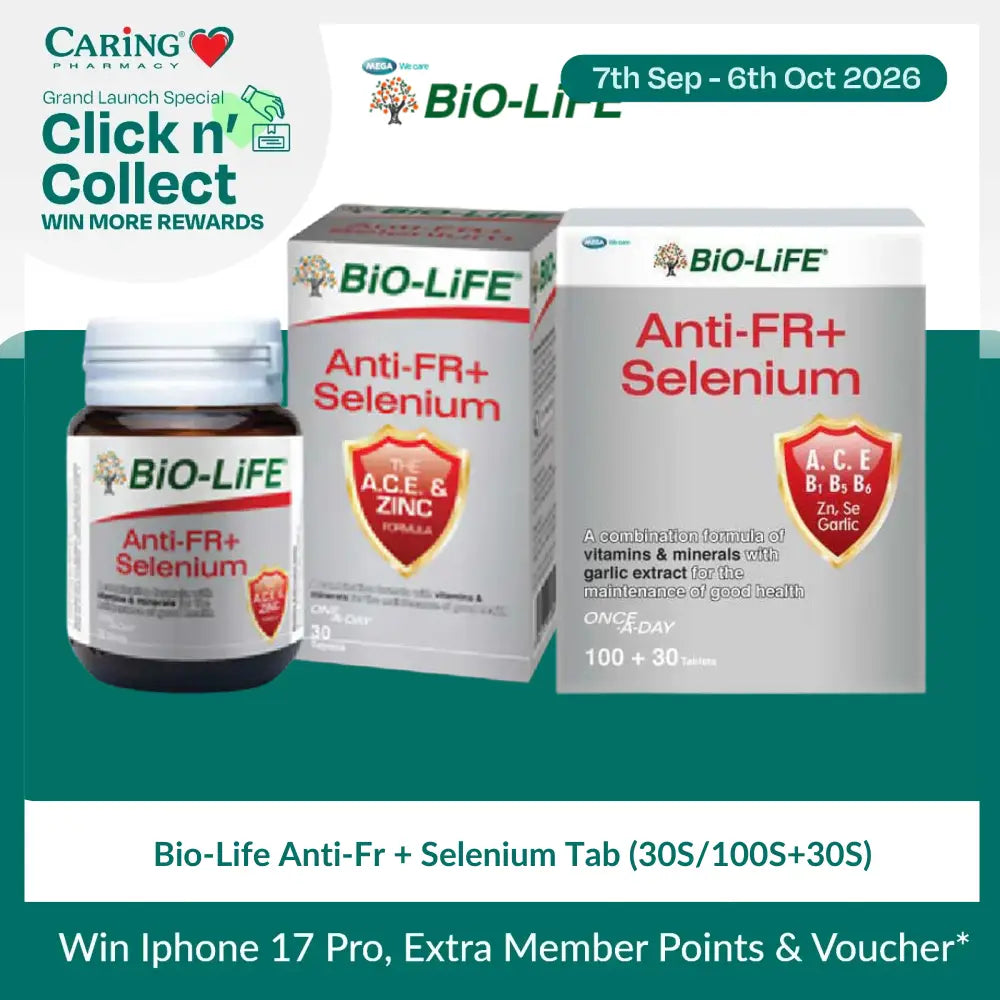 Bio-Life Anti-Fr + Selenium Tab (30S/100S + 30S)