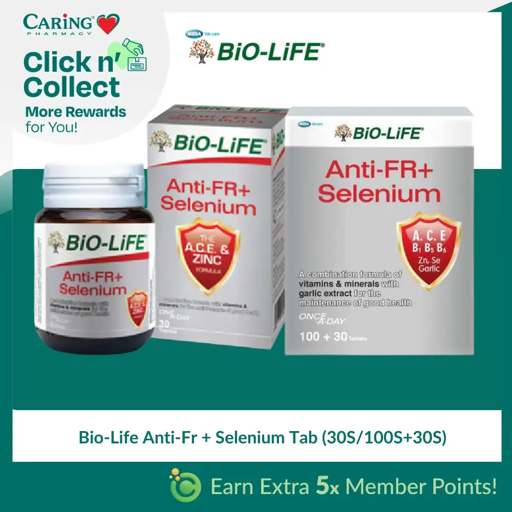 Bio-Life Anti-Fr + Selenium Tab (30S/100S + 30S)