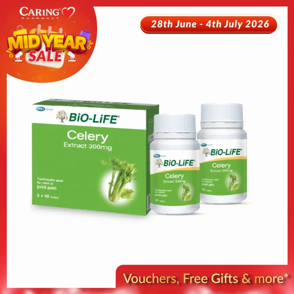 Bio-Life Celery 3000 tablets in two bottles for joint pain relief and healthy inflammation support