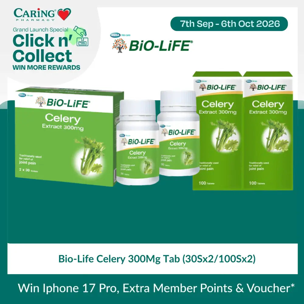 Bio-Life Celery 300Mg Tab (30Sx2/100Sx2)