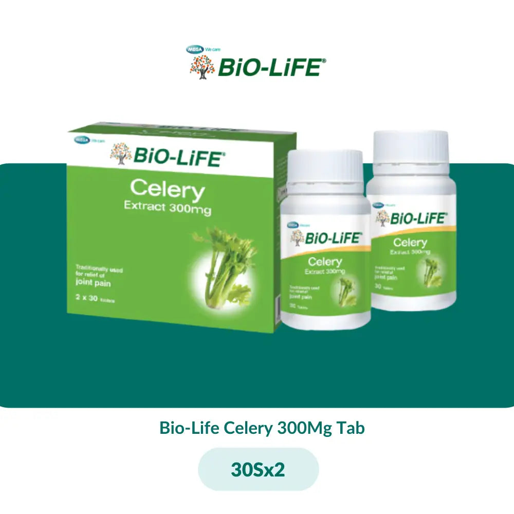 Bio-Life Celery 300Mg Tab (30Sx2/100Sx2) - 30Sx2