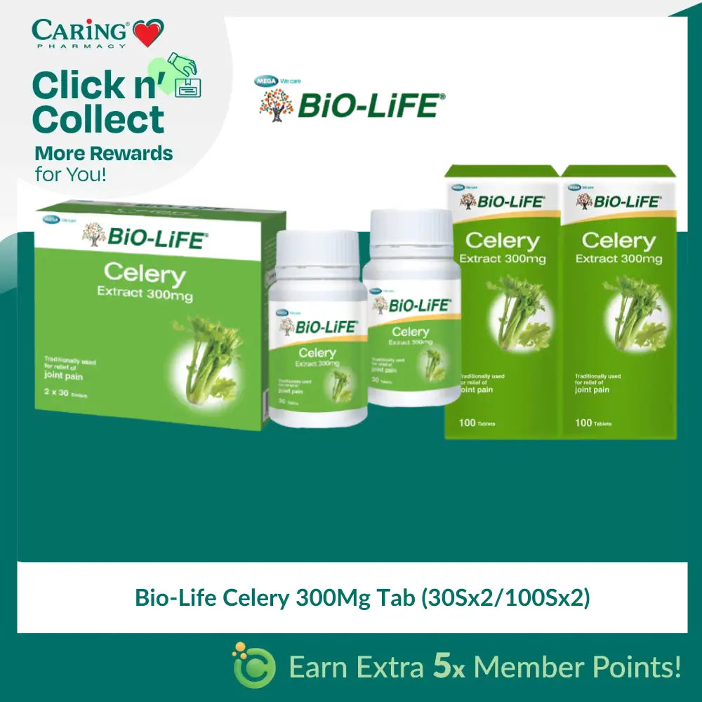 Bio-Life Celery 300Mg Tab (30Sx2/100Sx2)
