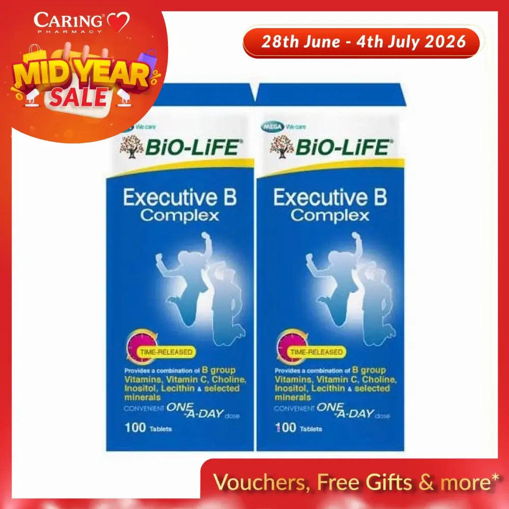 Bio-Life Executive B Complex tablets for energy support with time-release vitamins and minerals