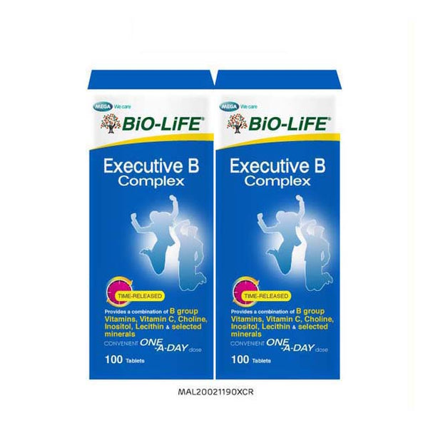 Bio-Life Executive B Complex tablets for energy support with time-release vitamins and minerals