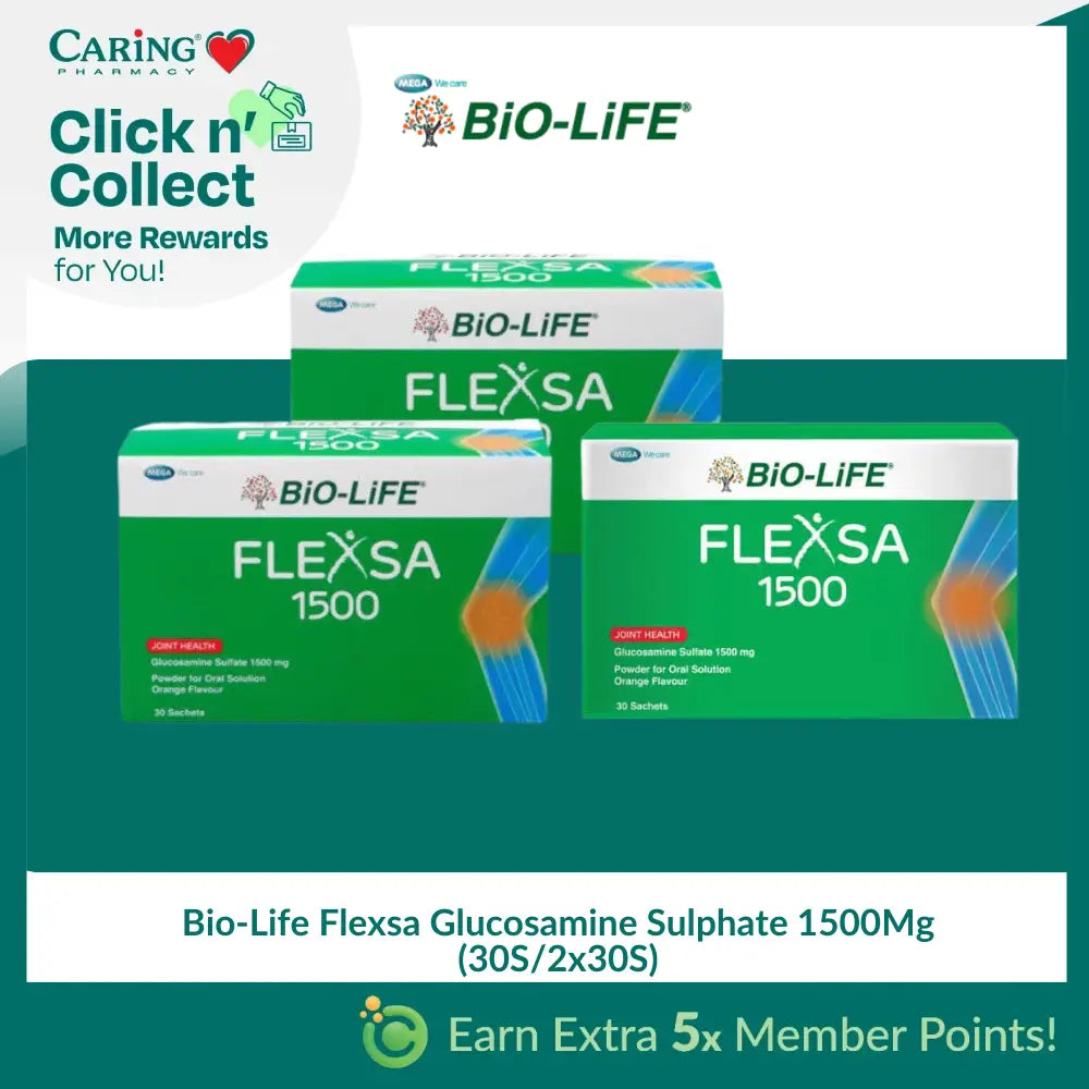Bio-Life Flexsa Glucosamine Sulfate 1500Mg (30s/2x30s)