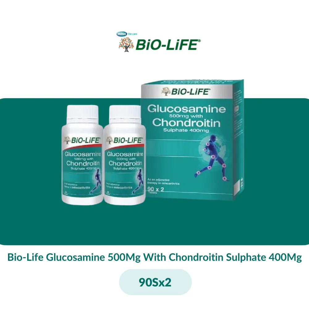 Bio-Life Glucosamine 750mg (30s/100sx3)/ 500mg With Chondroitin Sulphate 400mg (30S/90Sx2) - Glucosamine 500mg With