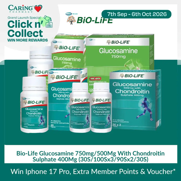 Bio-Life Glucosamine 750mg (30s/100sx3)/ 500mg With Chondroitin Sulphate 400mg (30S/90Sx2)