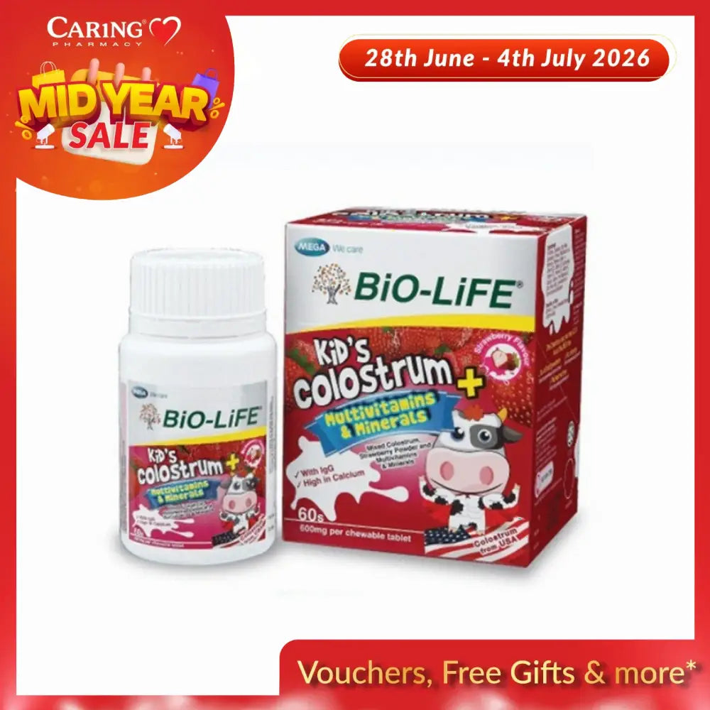 BIO-LIFE Kids Colostrum Multivitamin Chewable Tablets with Calcium and Minerals for Healthy Growth