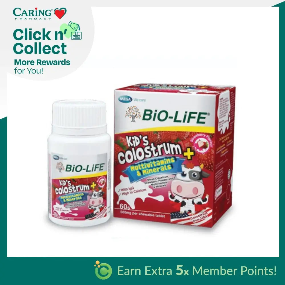 BIO-LIFE Kids Colostrum Multivitamin Chewable Tablets with Calcium and Minerals for Healthy Growth