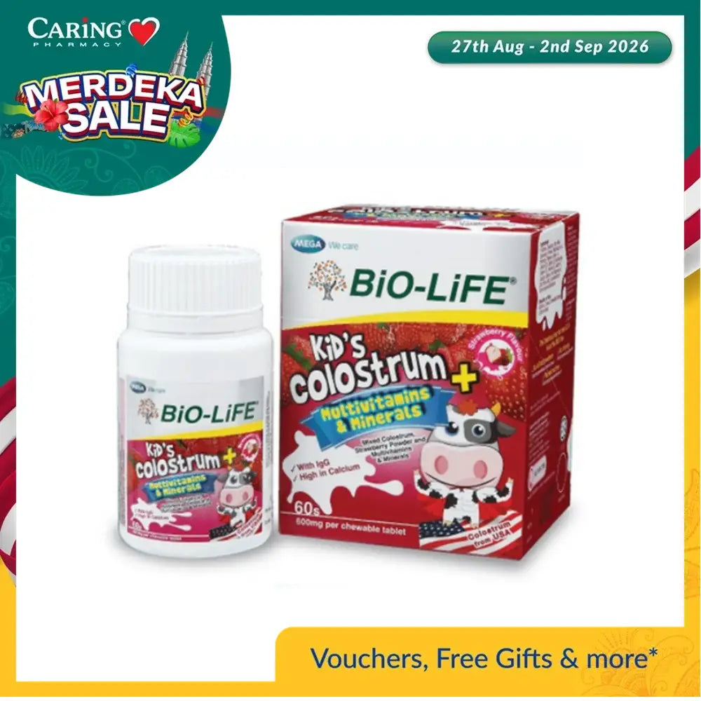 BIO-LIFE Kids Colostrum Multivitamin Chewable Tablets with Calcium and Minerals for Healthy Growth