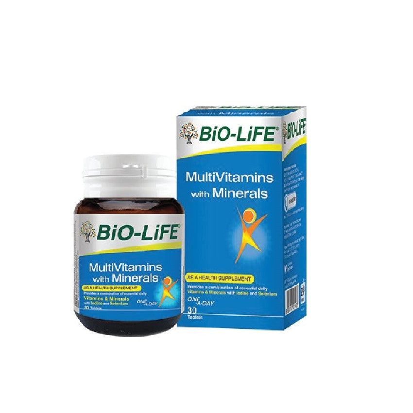 BIO-LIFE MultiVitamins with Minerals supplement bottle and packaging for daily health support