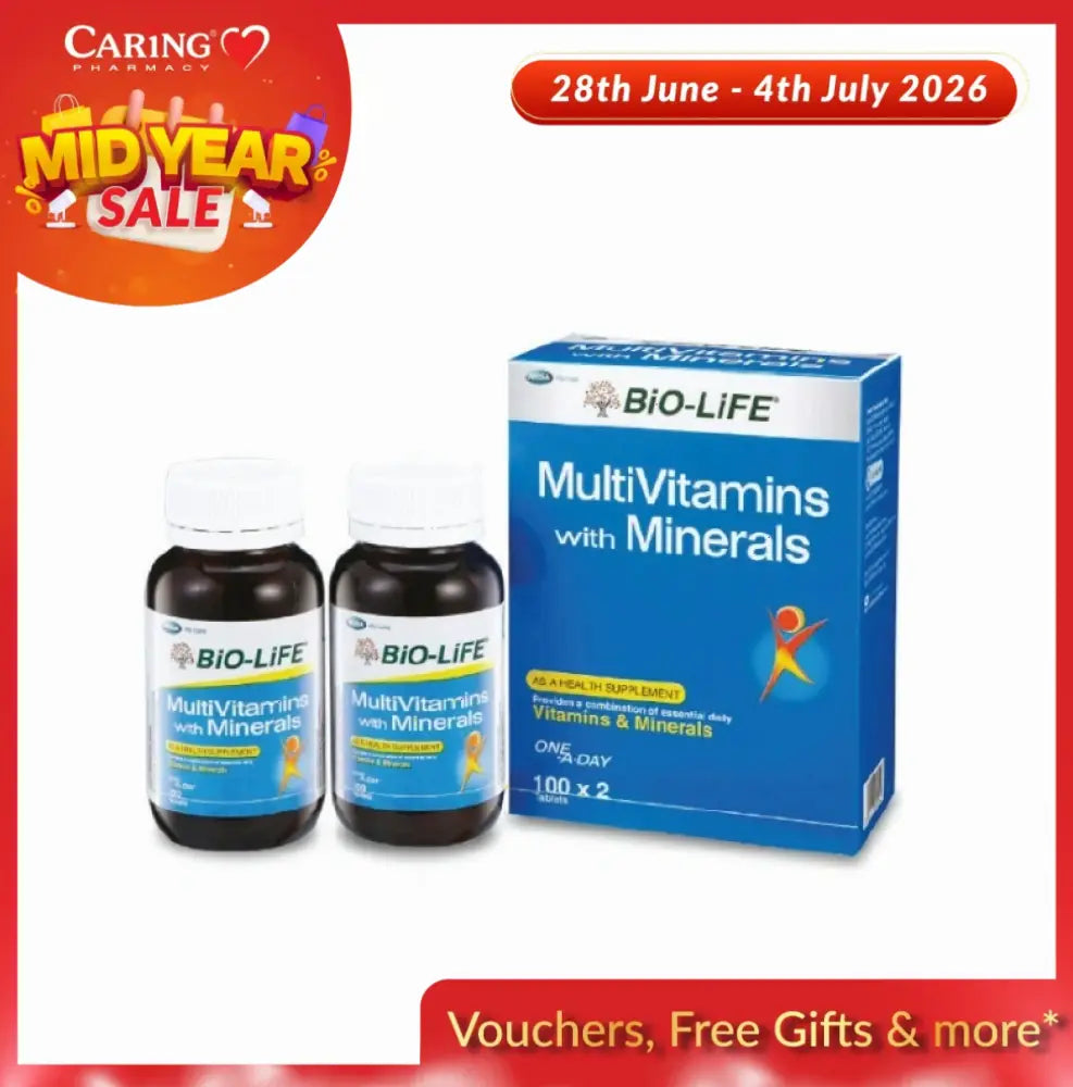 Bio-Life multivitamins with minerals in two bottles with packaging for daily health support