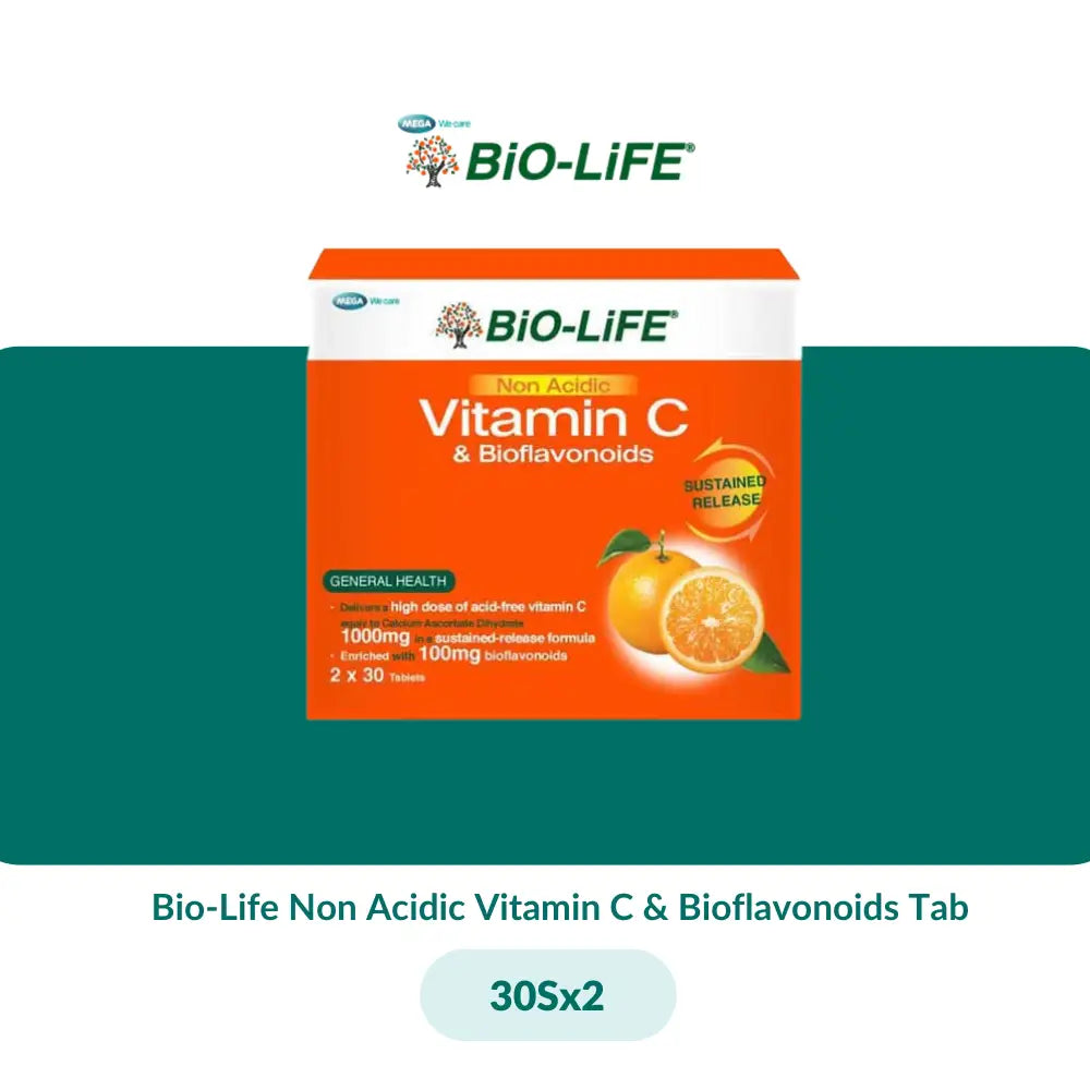 Bio-Life Non Acidic Vitamin C & Bioflavonoids Tab (30Sx2/90Sx2) - 30Sx2
