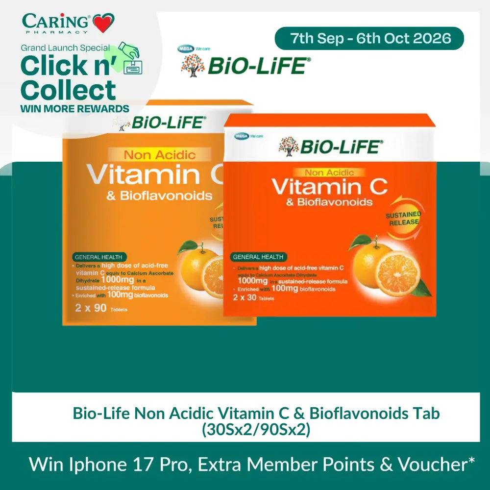 Bio-Life Non Acidic Vitamin C & Bioflavonoids Tab (30Sx2/90Sx2)
