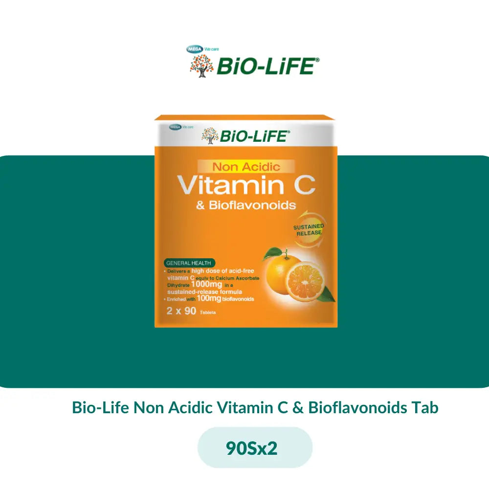 Bio-Life Non Acidic Vitamin C & Bioflavonoids Tab (30Sx2/90Sx2) - 90Sx2
