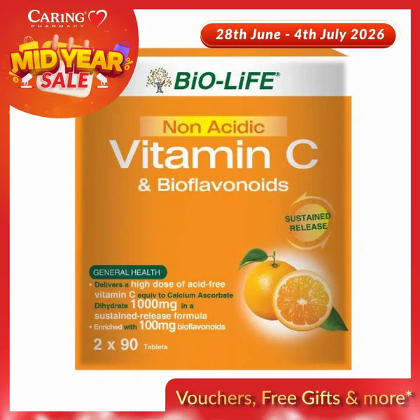 BIO-LIFE Non Acidic Vitamin C Supplement with Bioflavonoids for enhanced health benefits