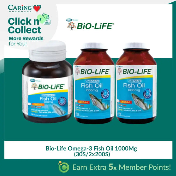 Bio-Life Omega-3 Fish Oil 1000Mg (30S/2x200S)