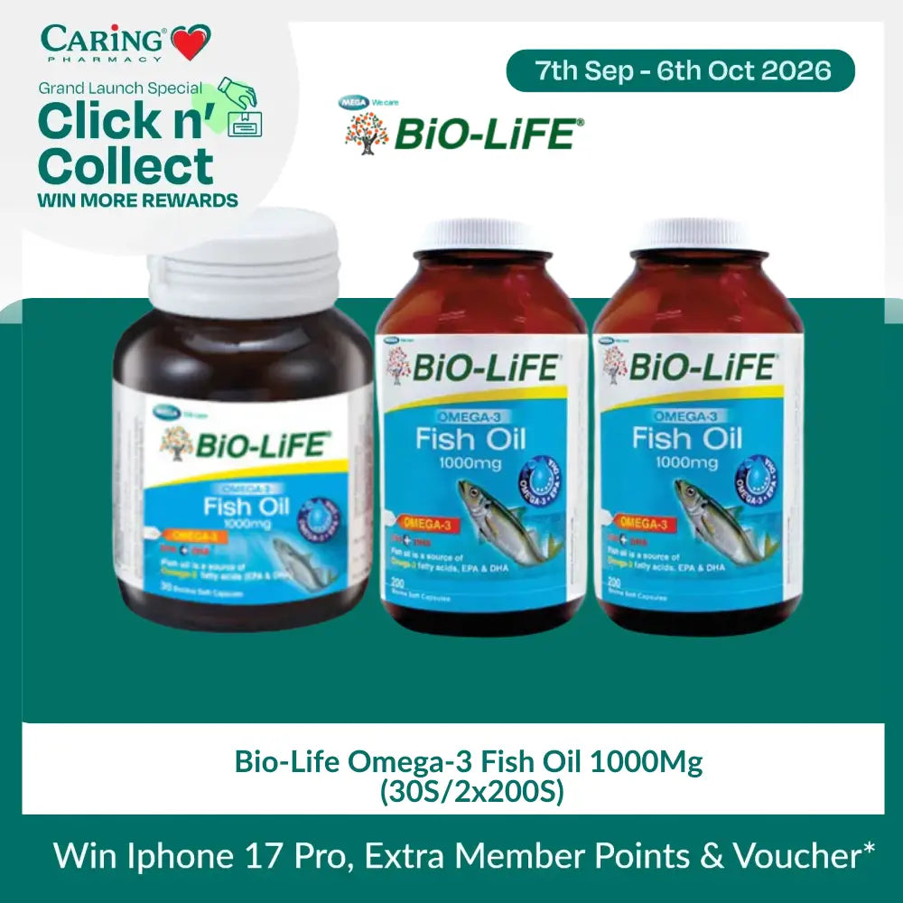 Bio-Life Omega-3 Fish Oil 1000Mg (30S/2x200S)