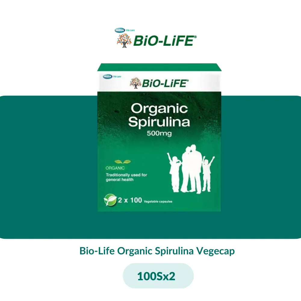 Bio-Life Organic Spirulina Vegecap (30Sx2/100Sx2) - 100Sx2