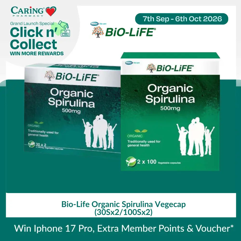 Bio-Life Organic Spirulina Vegecap (30Sx2/100Sx2)