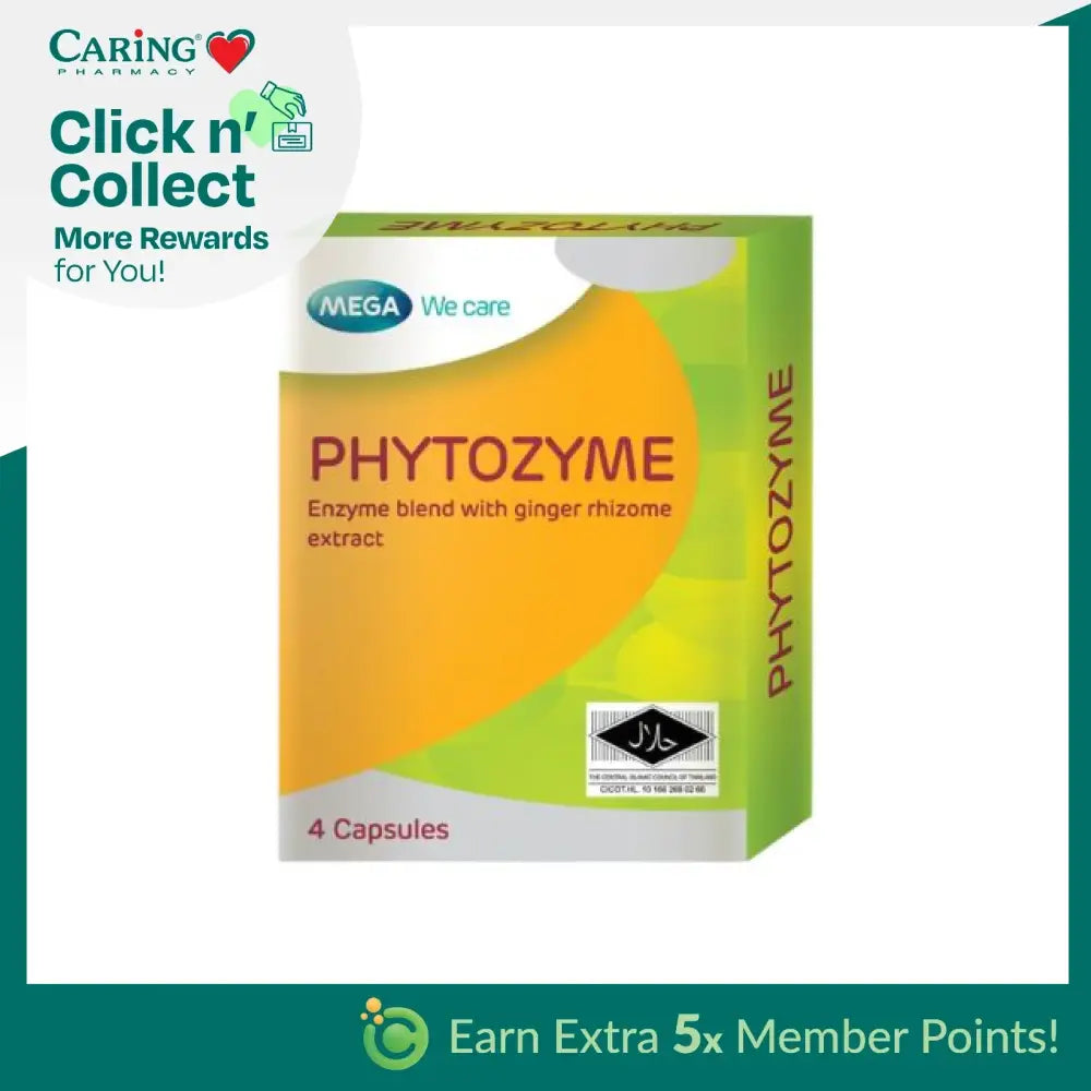 Bio-Life Phytozyme capsules box containing four capsules with enzyme blend and ginger extract