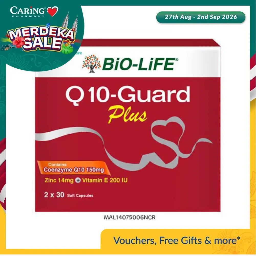 Bio-Life Q10-Guard Plus 150mg Supplement Box with Coenzyme Q10 and Vitamins