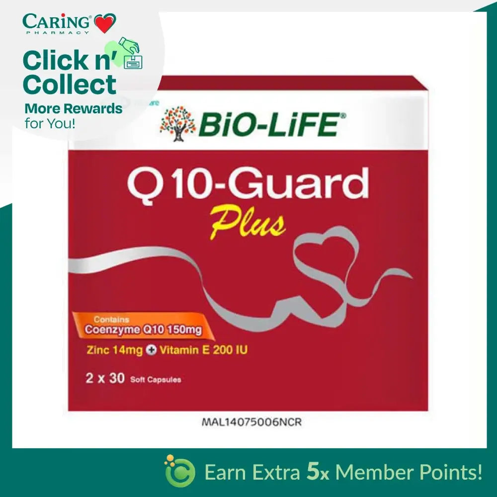 Bio-Life Q10-Guard Plus 150mg Supplement Box with Coenzyme Q10 and Vitamins