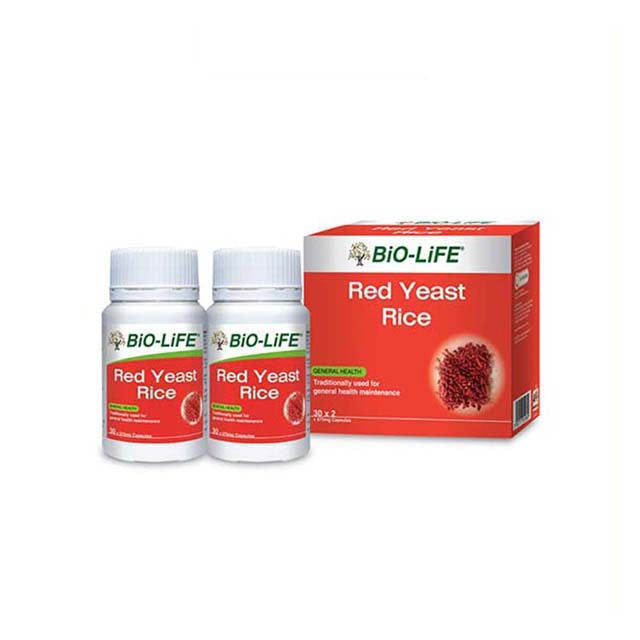Bio-Life Red Yeast Rice supplement package with two bottles for heart health maintenance