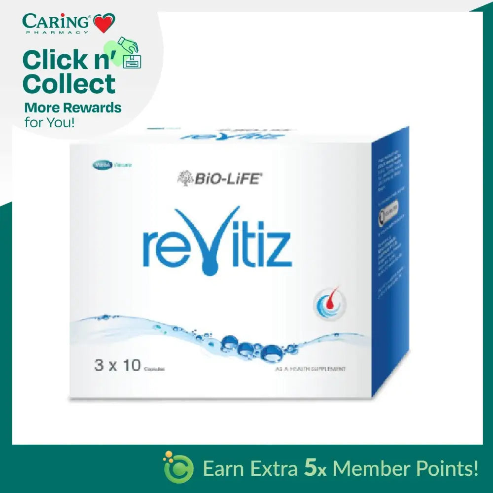 Bio-Life Revitiz supplement in a box containing 30 capsules for health and wellness support