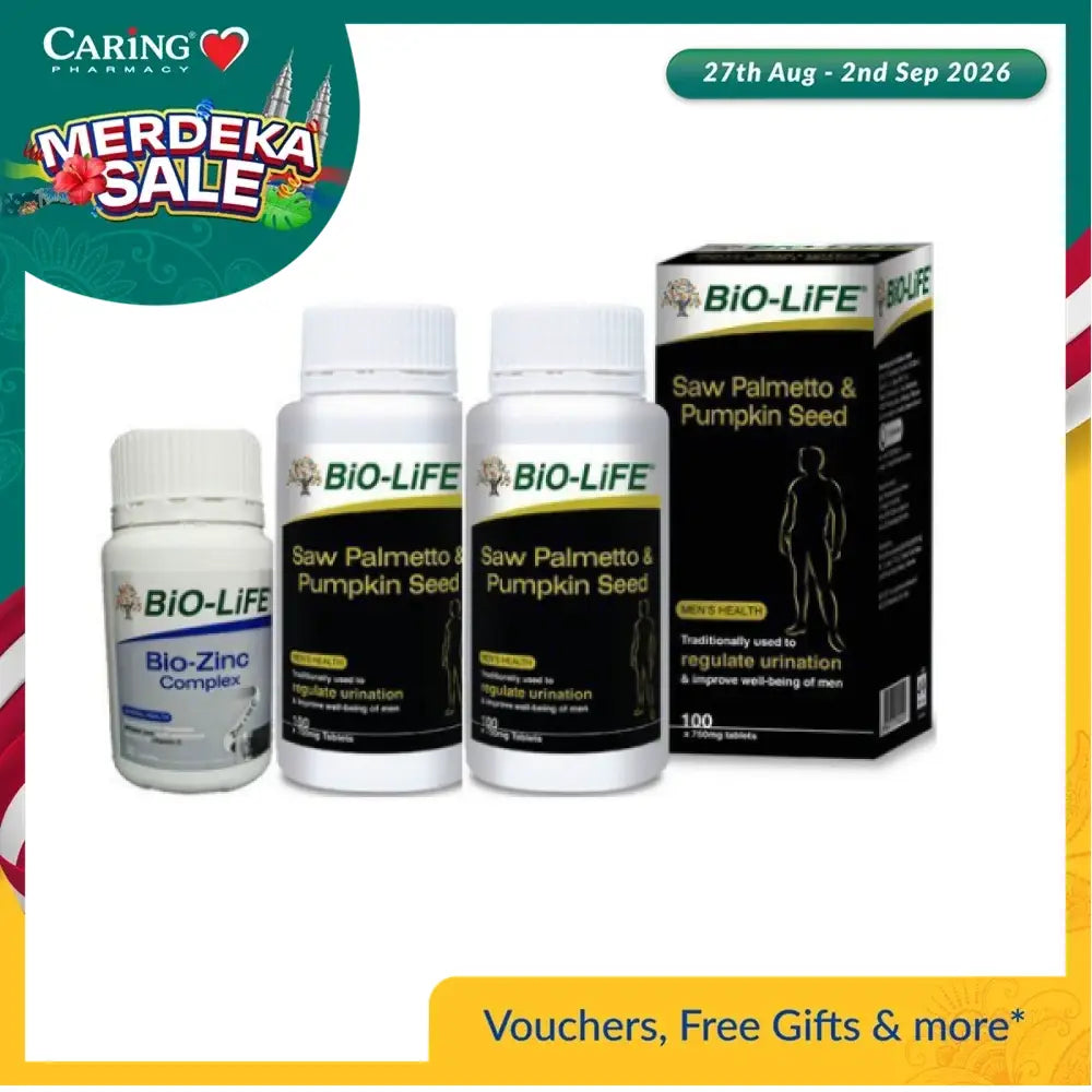 BIO-LIFE Saw Palmetto supplement for men's health with Pumpkin Seed and Bio-Zinc Complex