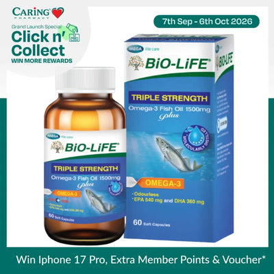 BIO-LIFE TRIPLE STRENGTH OMEGA-3 FISH OIL 1500MG PLUS 60S