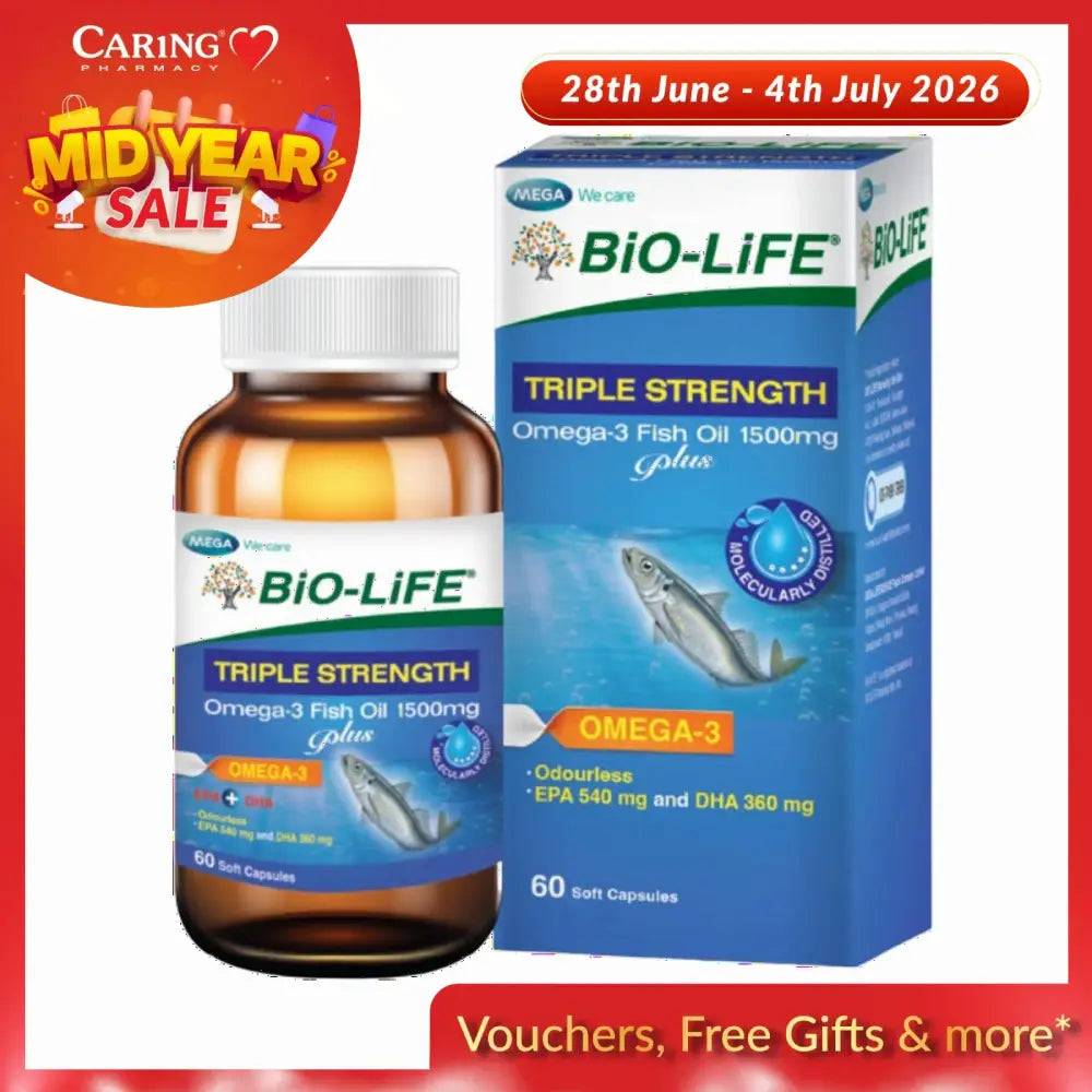 BIO-LIFE TRIPLE STRENGTH OMEGA-3 FISH OIL 1500MG PLUS 60S