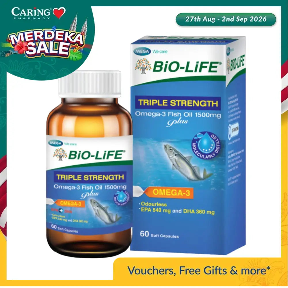BIO-LIFE TRIPLE STRENGTH OMEGA-3 FISH OIL 1500MG PLUS 60S