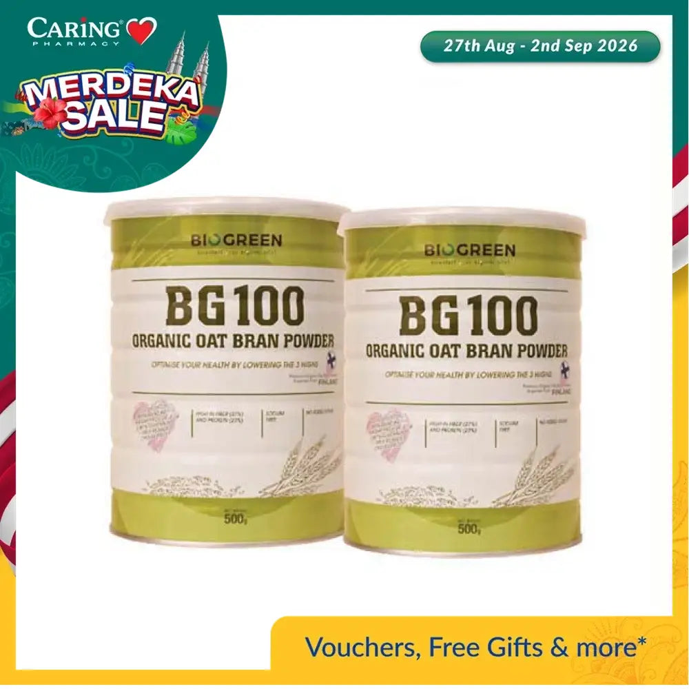 BIOGREEN BG100 ORGANIC OAT BRAN POWDER 500G B1F1