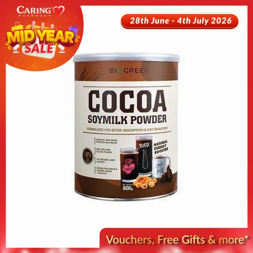 BIOGREEN COCOA SOYMILK 800G FOC COCOA SOYMIL 30G 2S