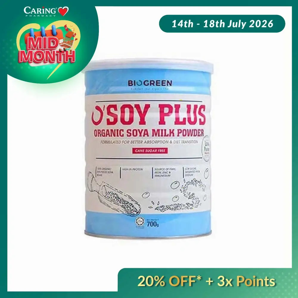 BIOGREEN ORGANIC SOY PLUS ORGANIC SOYA MILK SUGARFREE 700G