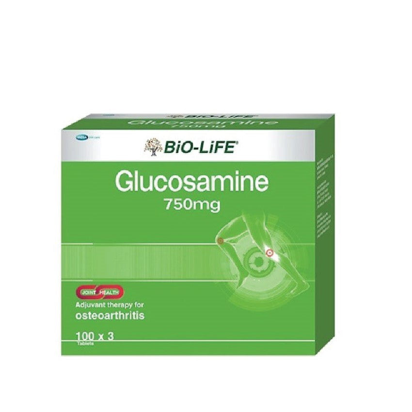BIO-LIFE Glucosamine Supplement 750mg for joint health and osteoarthritis support, 100 tablets