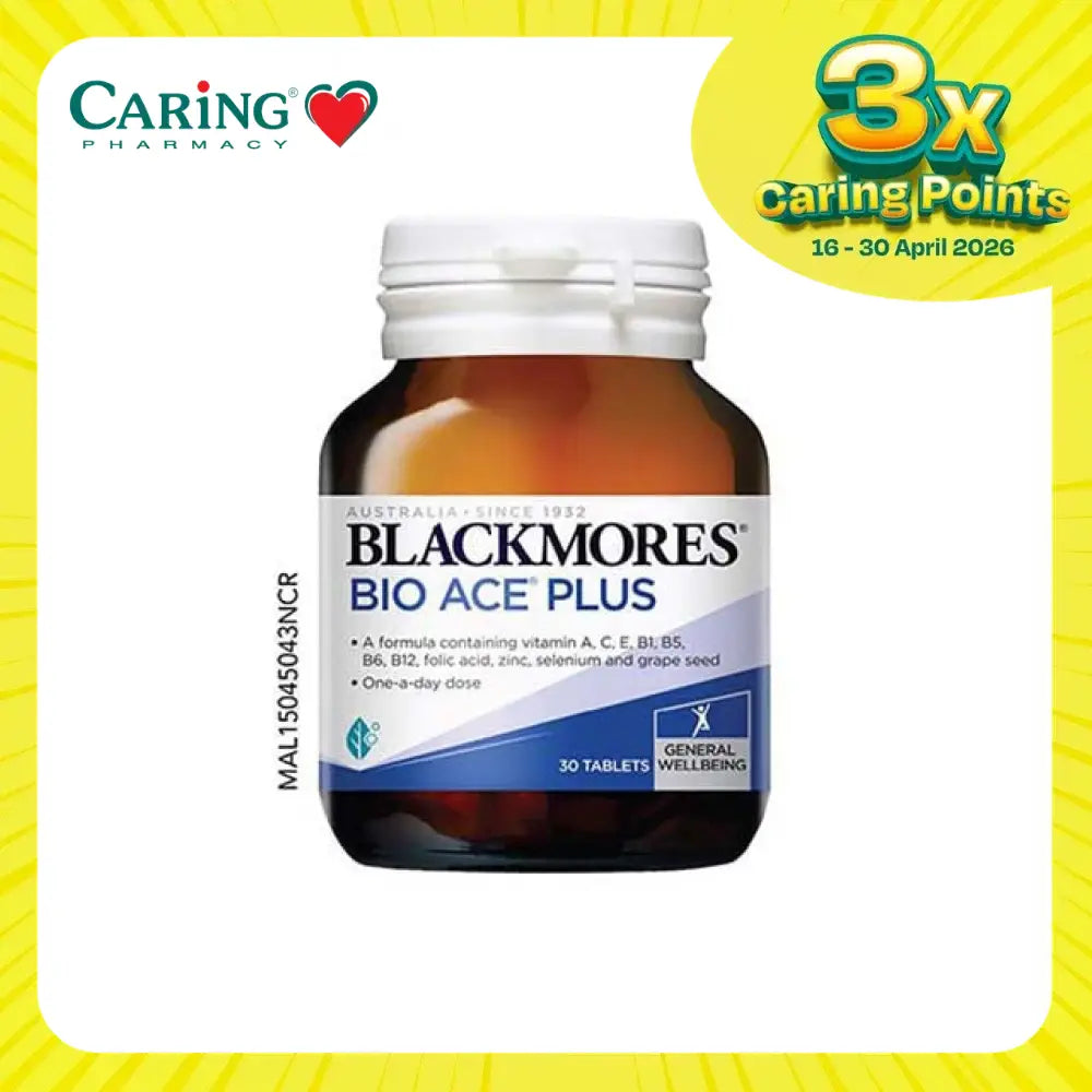 Blackmores Bio Ace Plus 30 tablets featuring a blend of vitamins and minerals for general wellbeing