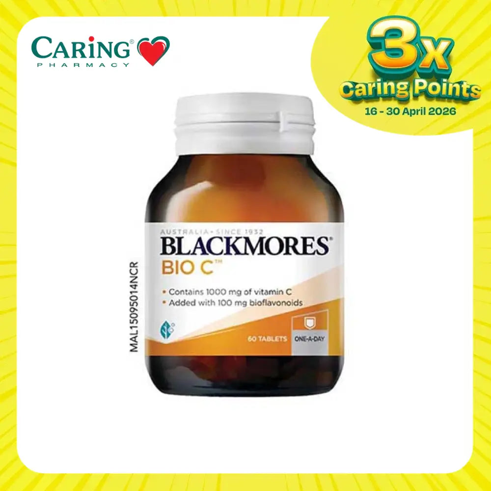 Blackmores Bio C 1000mg vitamin C tablets in a 60-tablet bottle for immune support