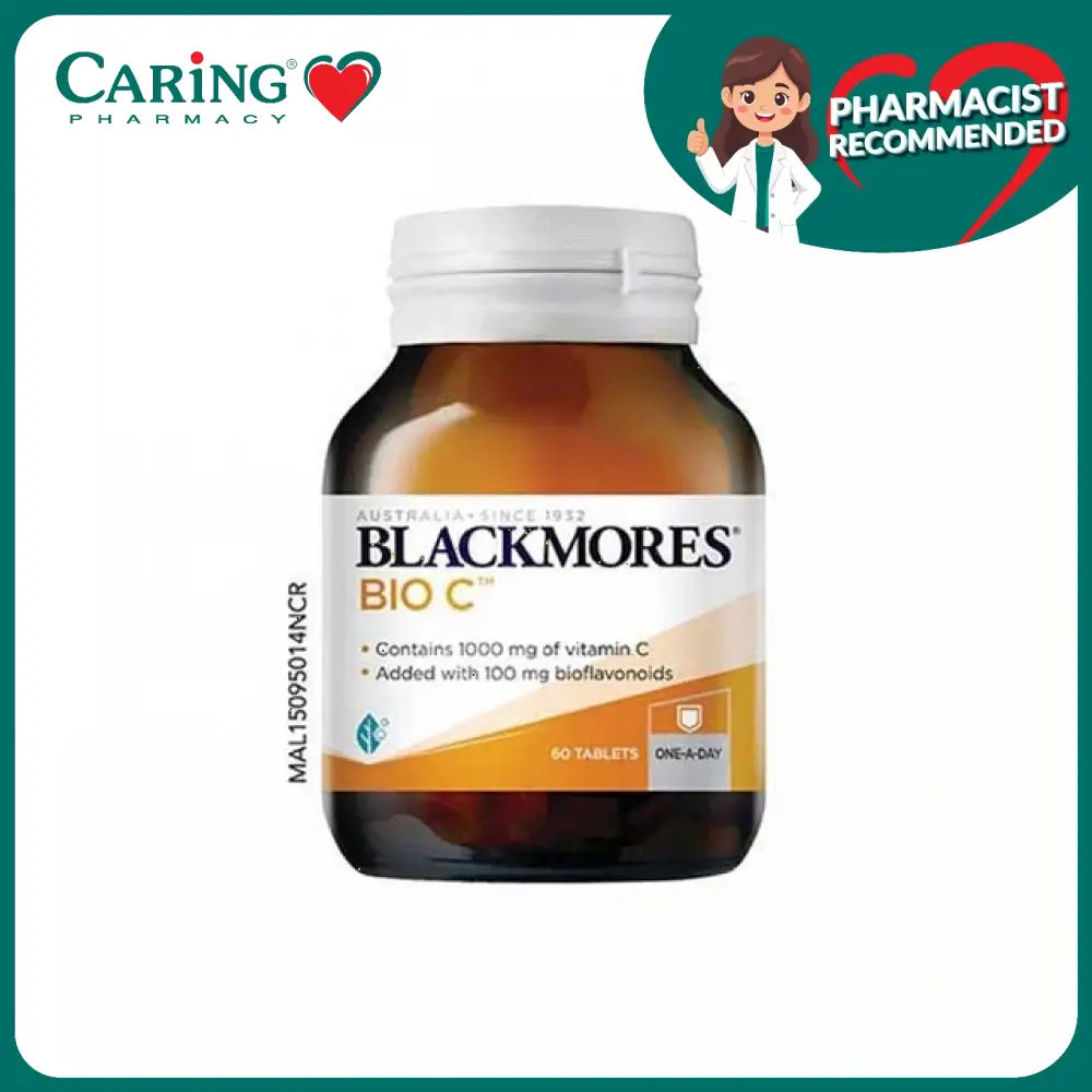 Blackmores Bio C 1000mg vitamin C tablets in a 60-tablet bottle for immune support
