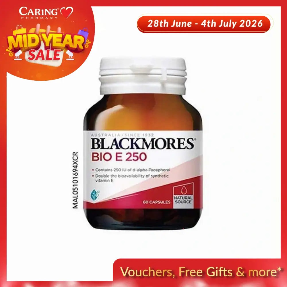 Blackmores Bio E 250IU 60 capsules for enhanced vitamin E absorption and benefits