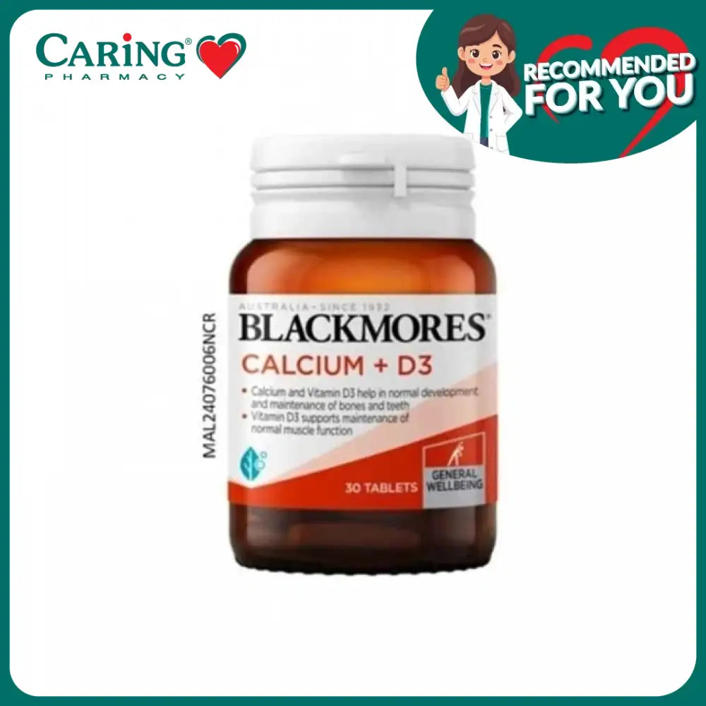 Blackmores Calcium D3 supplement in a 30-tablet bottle for bone and muscle health