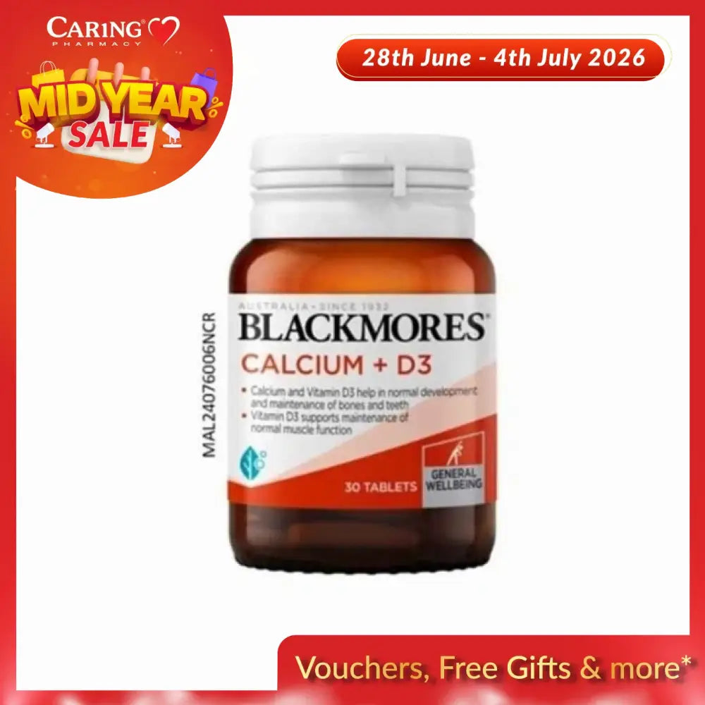 Blackmores Calcium D3 supplement in a 30-tablet bottle for bone and muscle health
