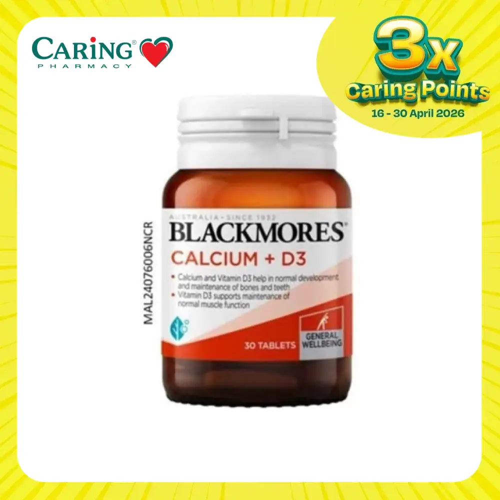 Blackmores Calcium D3 supplement in a 30-tablet bottle for bone and muscle health