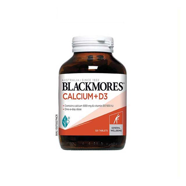 Blackmores Calcium D3 supplement bottle with 120 tablets for daily bone health
