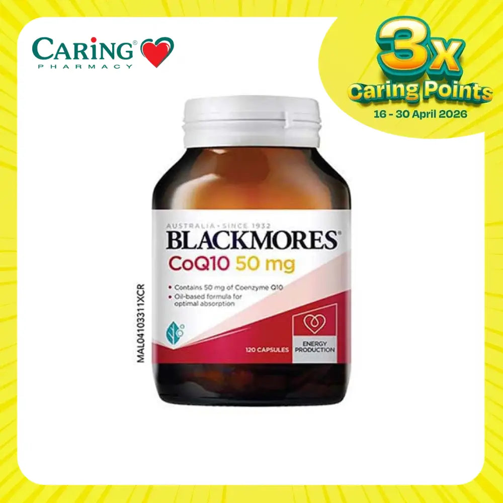 Blackmores CoQ10 50mg 120 capsules for energy production and optimal absorption