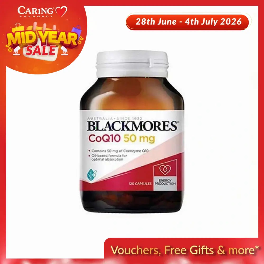 Blackmores CoQ10 50mg 120 capsules for energy production and optimal absorption