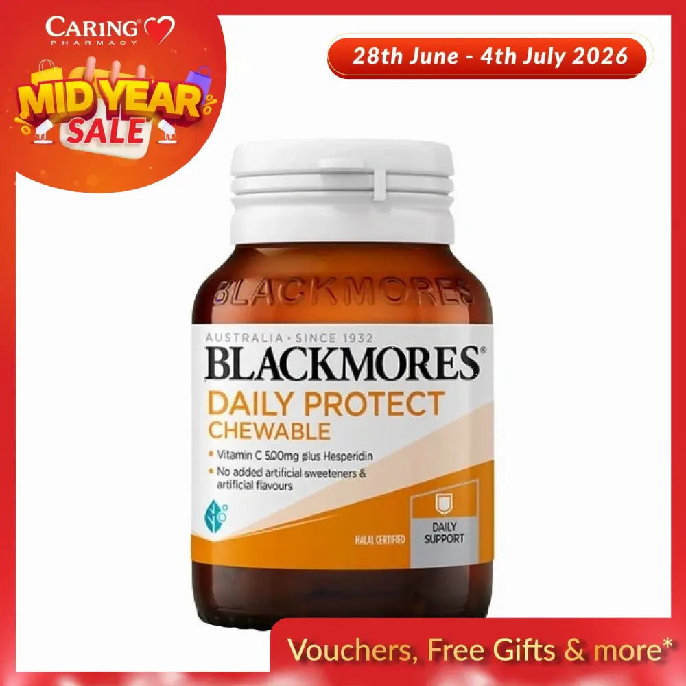 Blackmores Daily Protect chewable tablets with Vitamin C 500mg for daily health support
